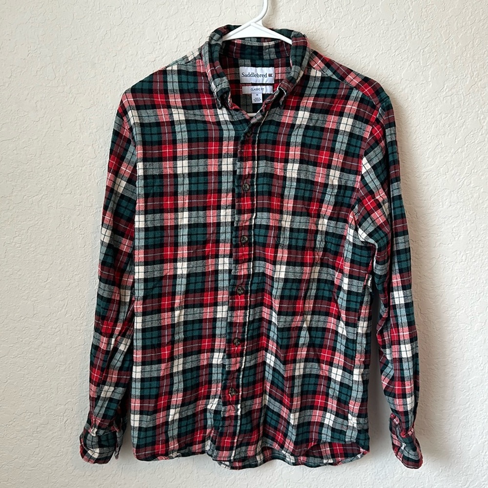 Saddlebred - Plaid Button Up Shirt - Red/Green